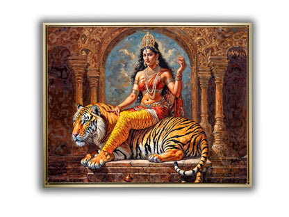 Parvati Canvas Wall Art-Indian Art-Spiritual Wall Art