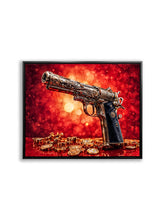 Wall Art-Gun & money -Canvas Printed-Pop art