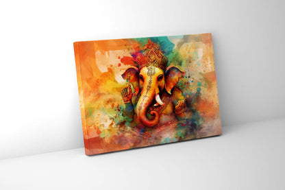 Ganesh Canvas Wall Art-Indian Art-Spiritual Wall Art