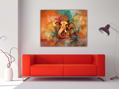 Ganesh Canvas Wall Art-Indian Art-Spiritual Wall Art