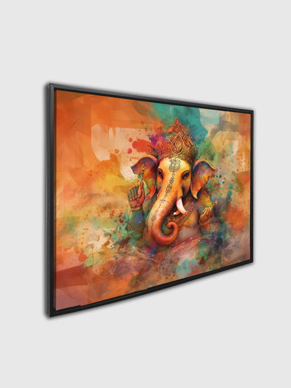 Ganesh Canvas Wall Art-Indian Art-Spiritual Wall Art