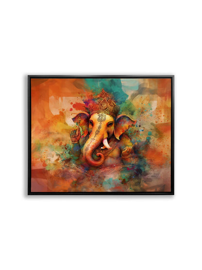 Ganesh Canvas Wall Art-Indian Art-Spiritual Wall Art