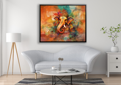 Ganesh Canvas Wall Art-Indian Art-Spiritual Wall Art