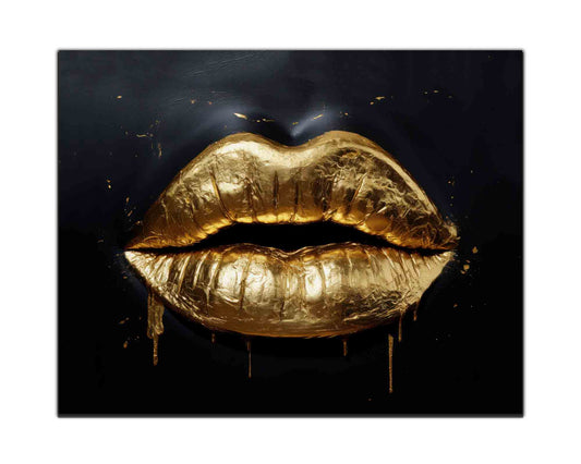 Gold Lips 48" x 36" Fine Art Canvas