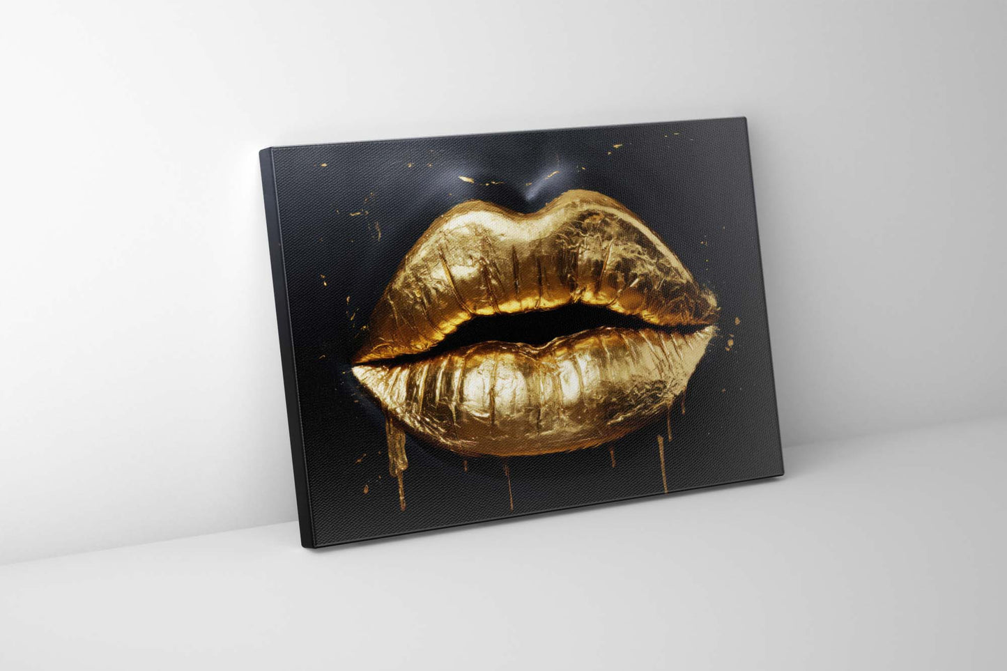 Gold Lips 48" x 36" Fine Art Canvas