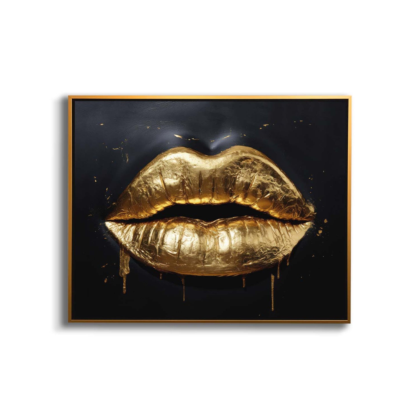 Gold Lips 48" x 36" Fine Art Canvas