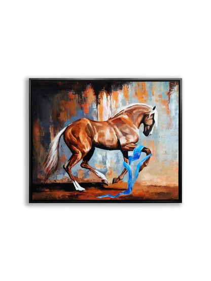 Prancing Horse-Wall Decor- Wildlife Canvas Art - Gold varnish