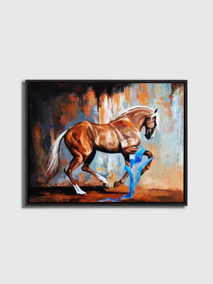 Prancing Horse-Wall Decor- Wildlife Canvas Art - Gold varnish