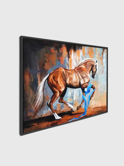 Prancing Horse-Wall Decor- Wildlife Canvas Art - Gold varnish