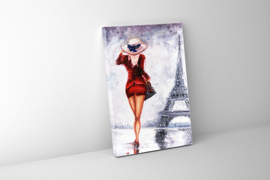 Sample Girl Eiffel Tower Artwork Decor 