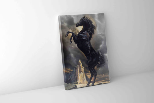 Black Stallion 36" x 48" Fine Art Canvas