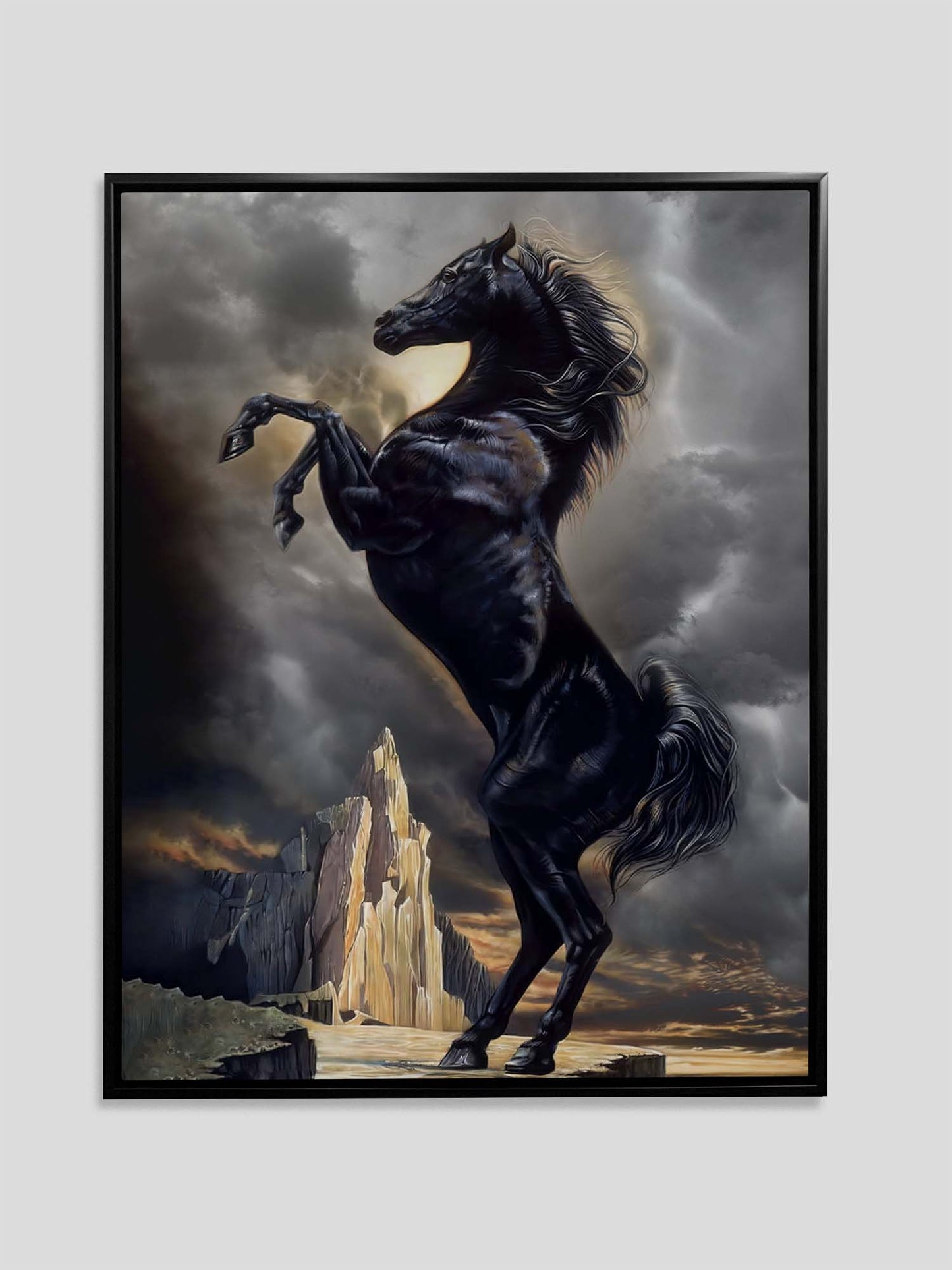 Black Stallion 36" x 48" Fine Art Canvas