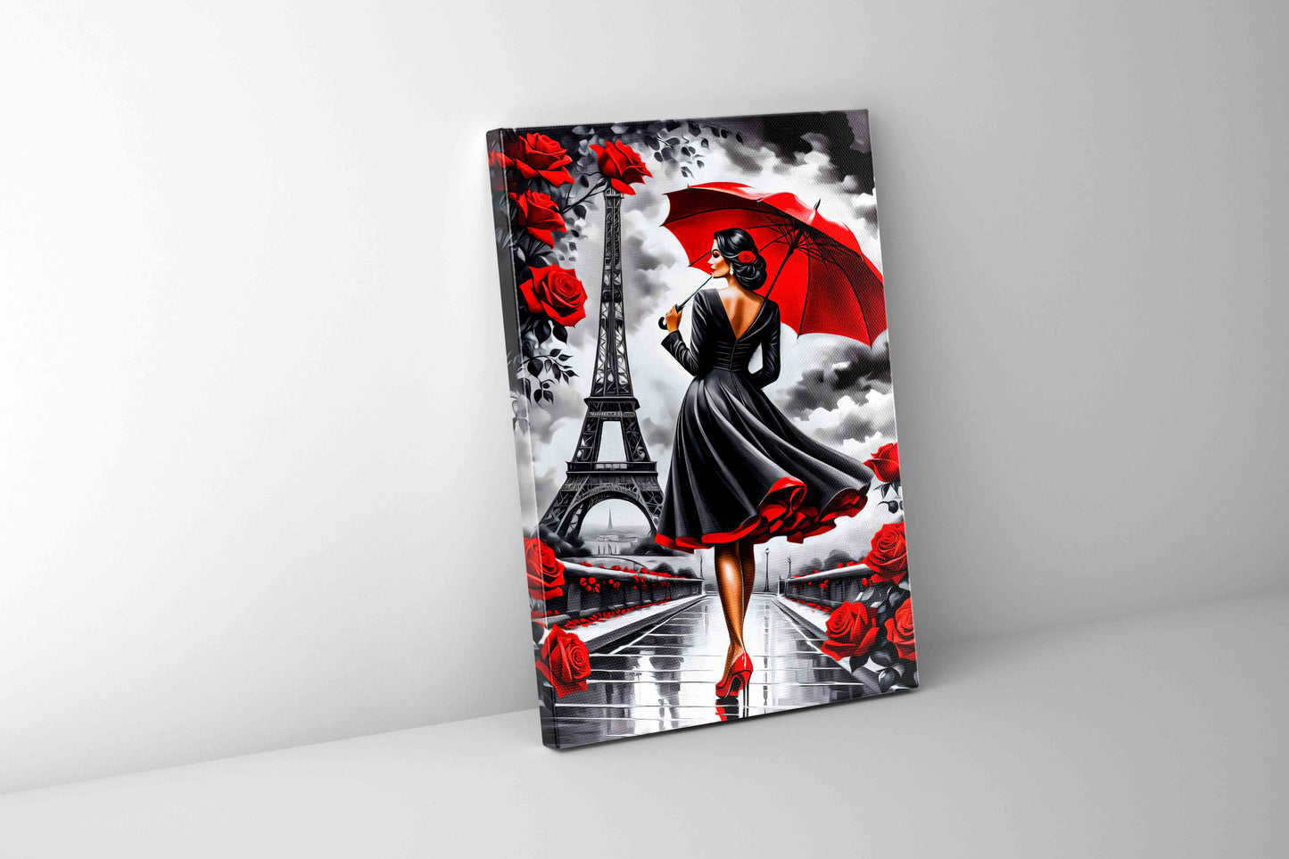 Paris Red/Black 36" x 48" Wall Artwork 0