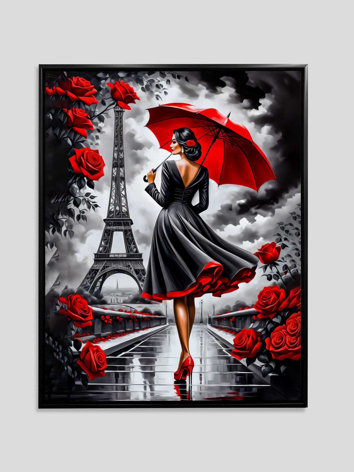 Paris Red/Black 36" x 48" Wall Artwork 0