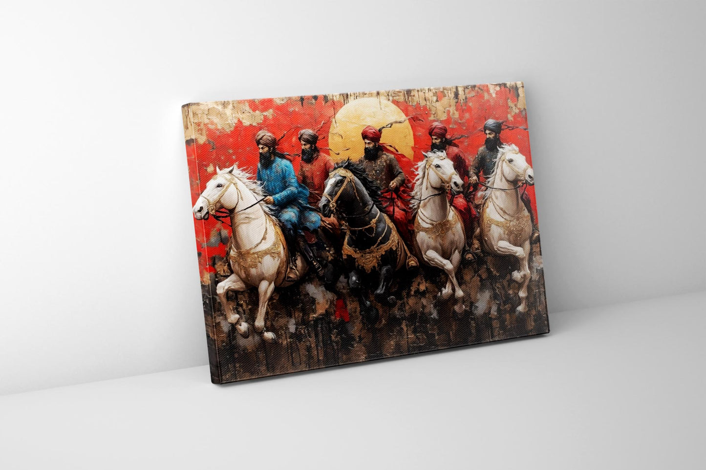 Sikh Warriors 48" x 36" Wall Art Canvas Print