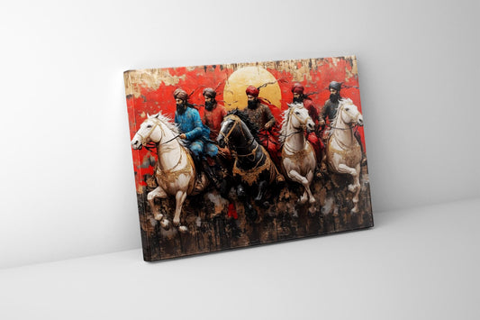 Sikh Warriors 48" x 36" Wall Art Canvas Print