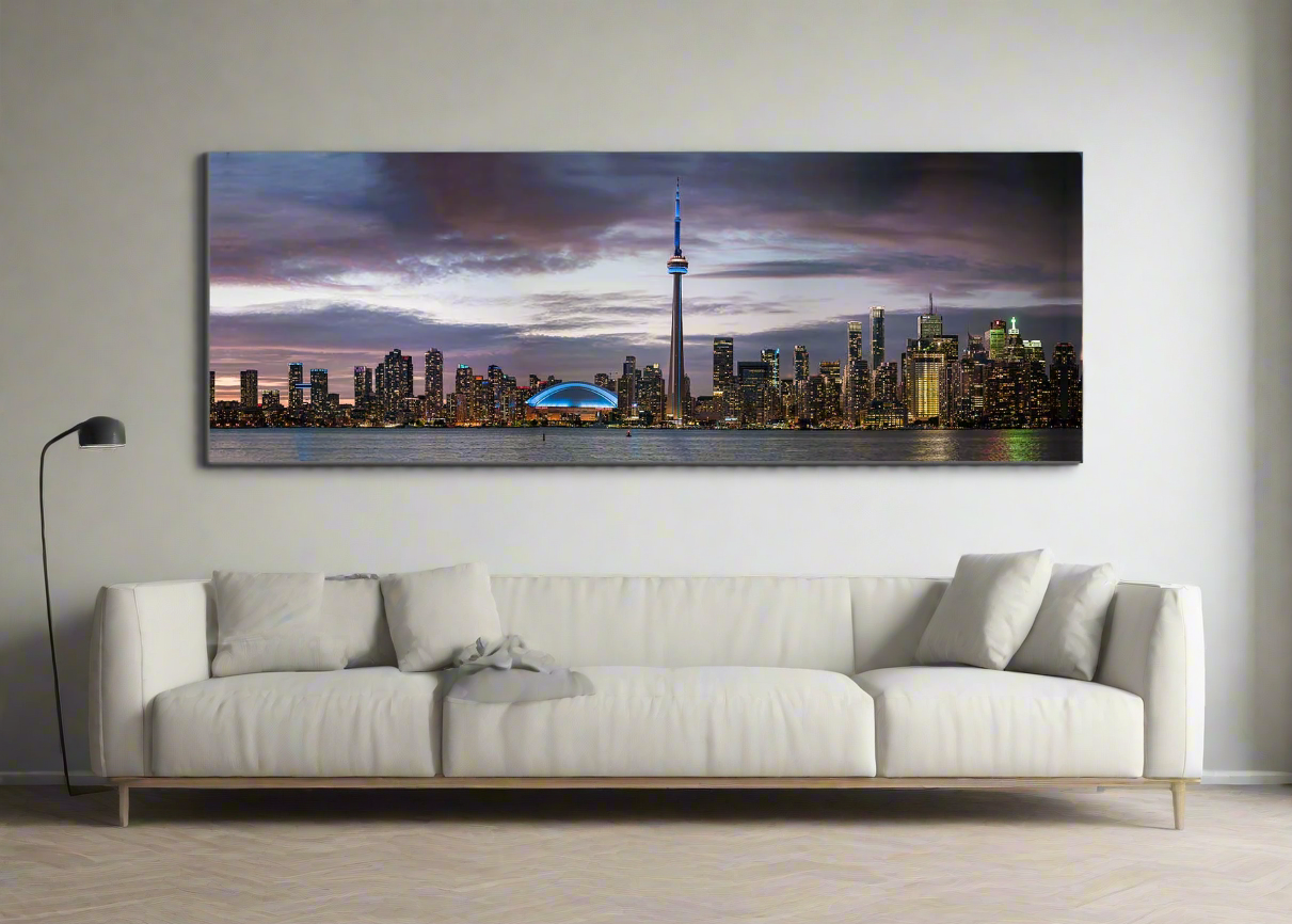 Sunset of Toronto, CN tower, Roger Center-Cities Skyline-RGB varnish