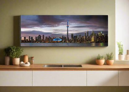 Sunset of Toronto, CN tower, Roger Center-Cities Skyline-RGB varnish