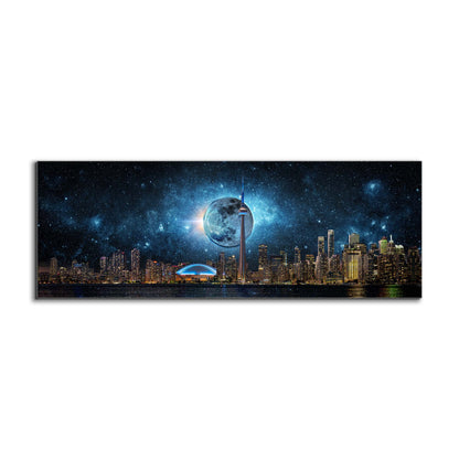 Toronto Skyline Moon-Cities Skyline- Wall art decor- RGB varnish