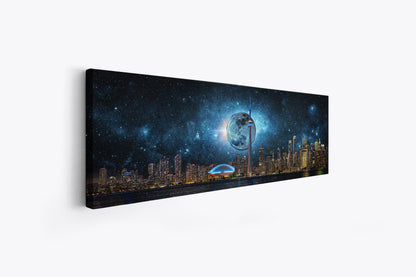 Toronto Skyline Moon-Cities Skyline- Wall art decor- RGB varnish