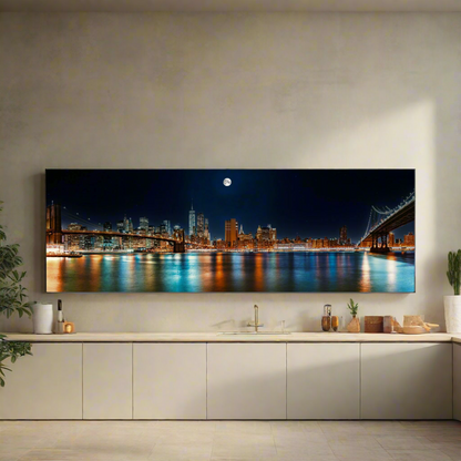 Large Canvas Wall art-NYC Moon Skyline-Canvas Printed