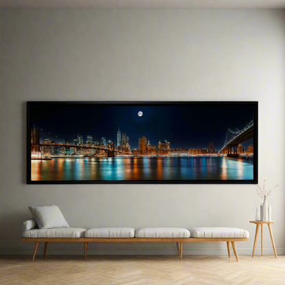 Large Canvas Wall art-NYC Moon Skyline-Canvas Printed