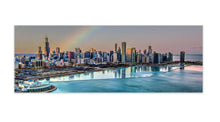 Bay Chicago at Night. City skyline wall art. Canvas with hand applied RGB varnish #7224-126