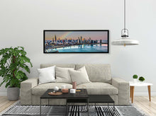 Bay Chicago at Night. City skyline wall art. Canvas with hand applied RGB varnish #7224-126
