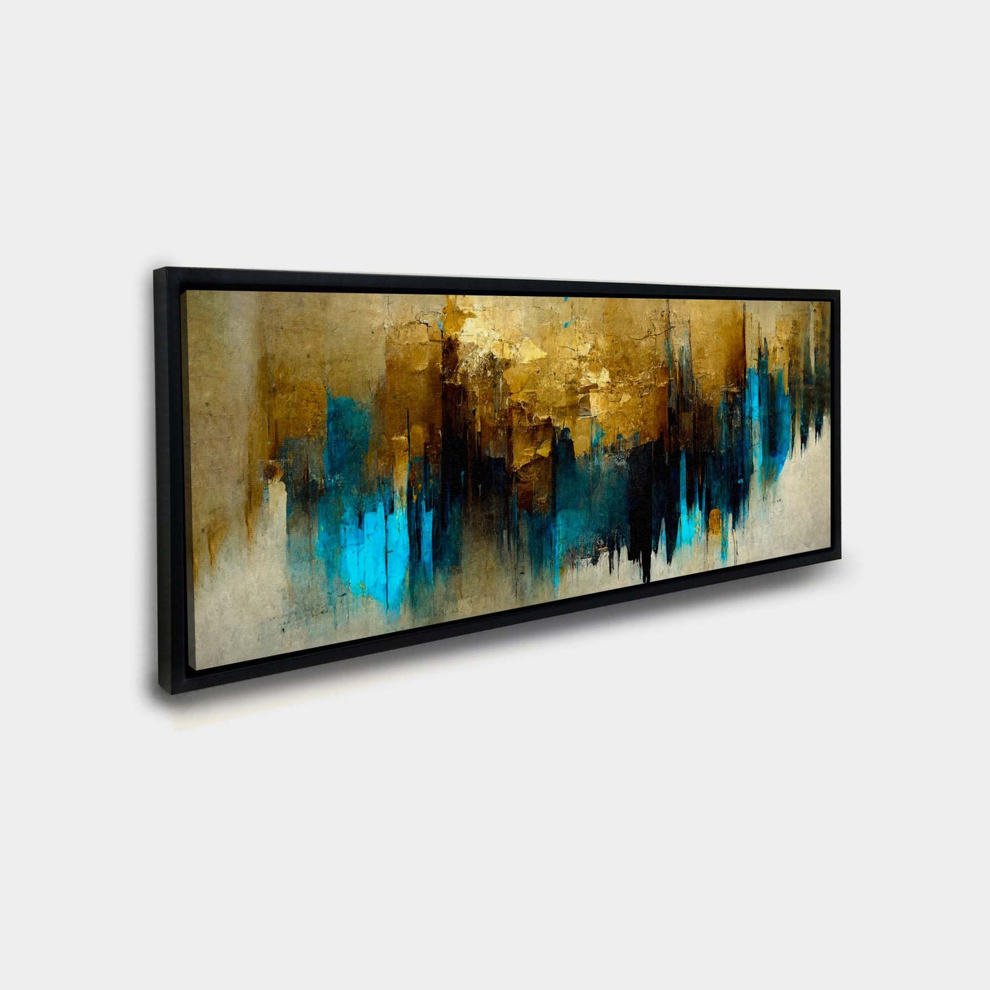 Gold and Blue Abstract-Canvas Wall art- Fine Art