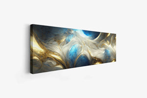 Blues and Golds Abstract 72" x 24"