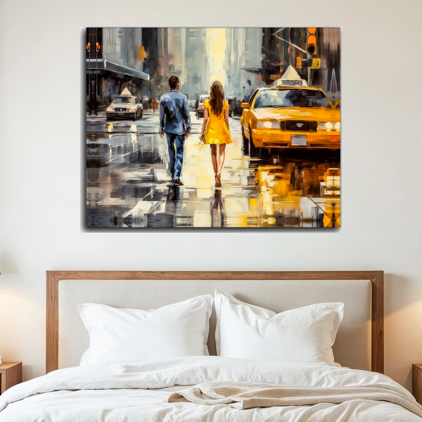 Couple in NY-Vintage Downtown New York-Canvas Print-Wall Art