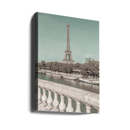 PARIS Eiffel Tower; River Seine Wall Artwork Gallery Wrapped (Ready to Hang)