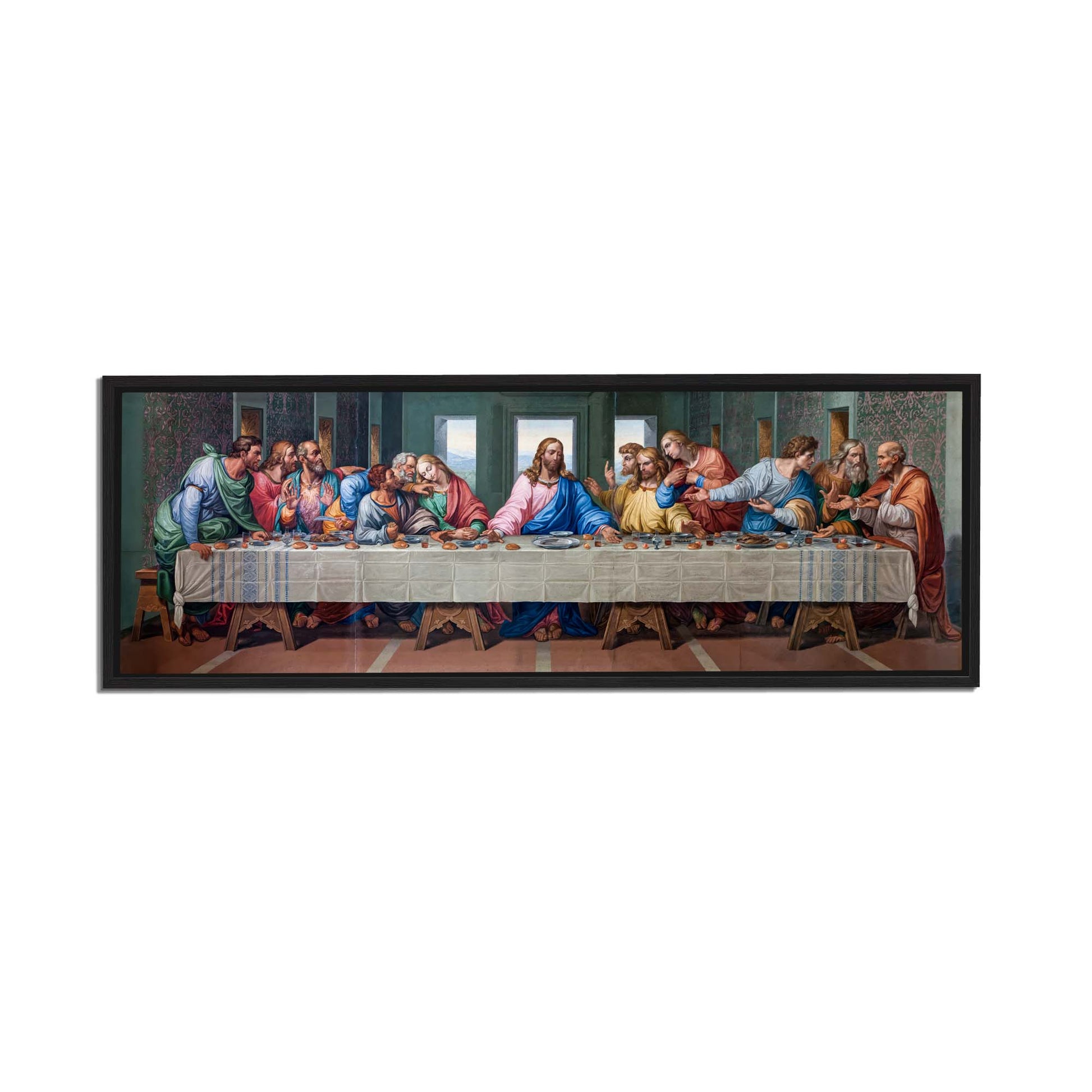 Sample Last Supper Large Canvas Canvas-Christian Art in Black Floating  Frame