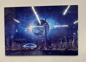Canvas Palette-Metal aluminum print-Light sky with CN Tower, Toronto-Limited Edition