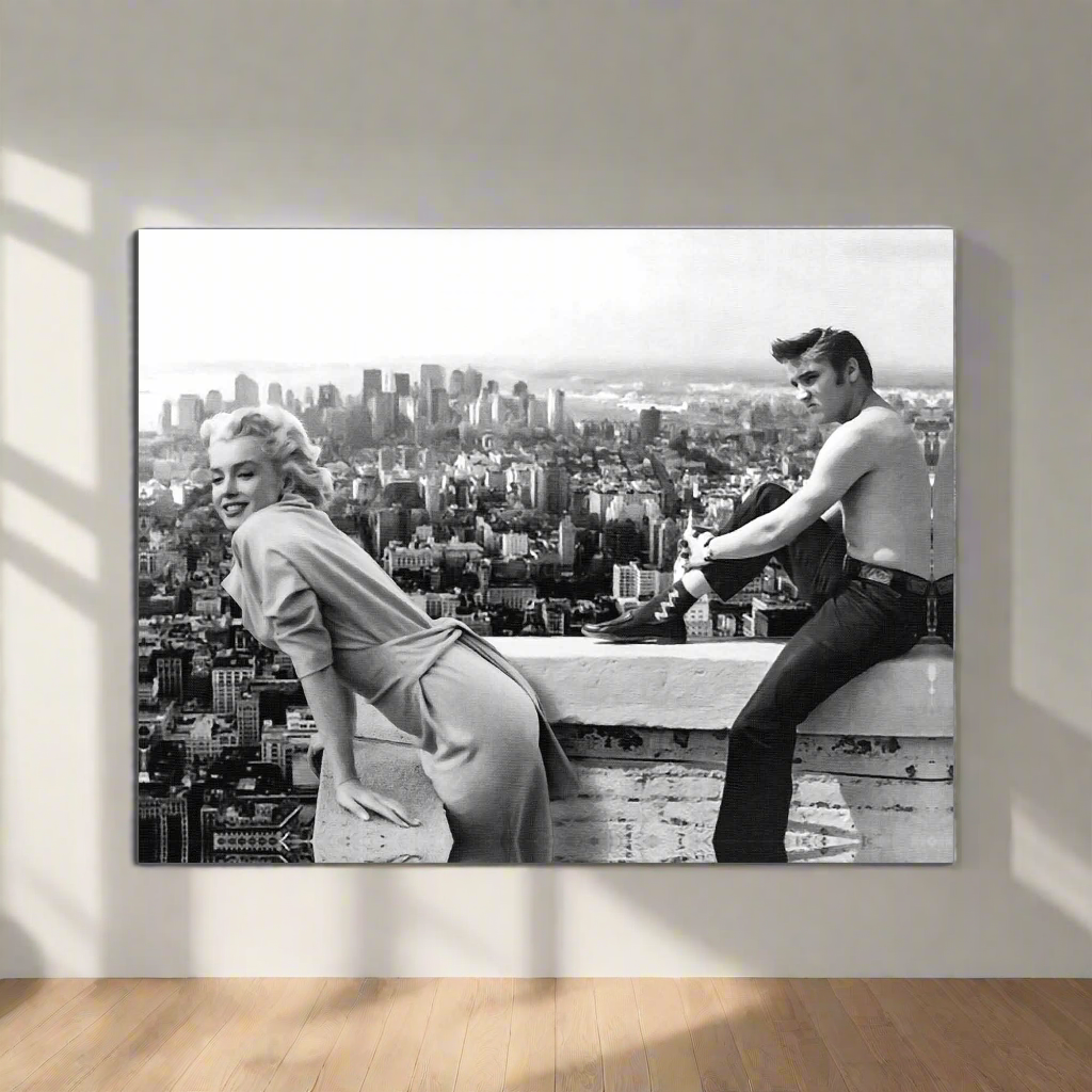 sample Marilyn & Elvis Framed On Canvas Print
