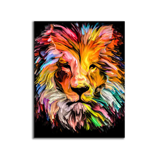 Canvas Printed-Head Lion Multicolor-Wall decor