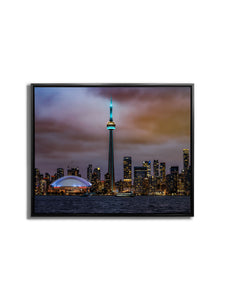 The CN Tower, Roger Center and Lake Ontario at sunset-Cities Skyline-Wall decor