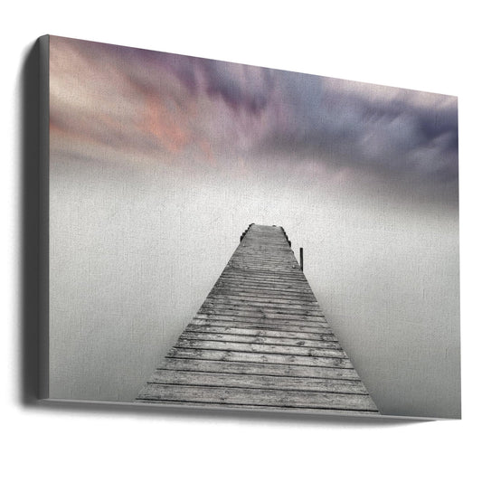  Quay Pier in Fog Wall Artwork Gallery Wrapped (Ready to Hang)