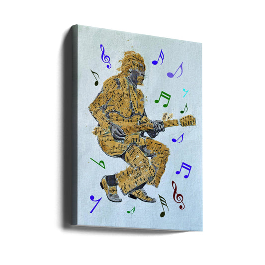 Guitarist Music Notes--Music Poster Wall Artwork Gallery Wrapped (Ready to Hang)