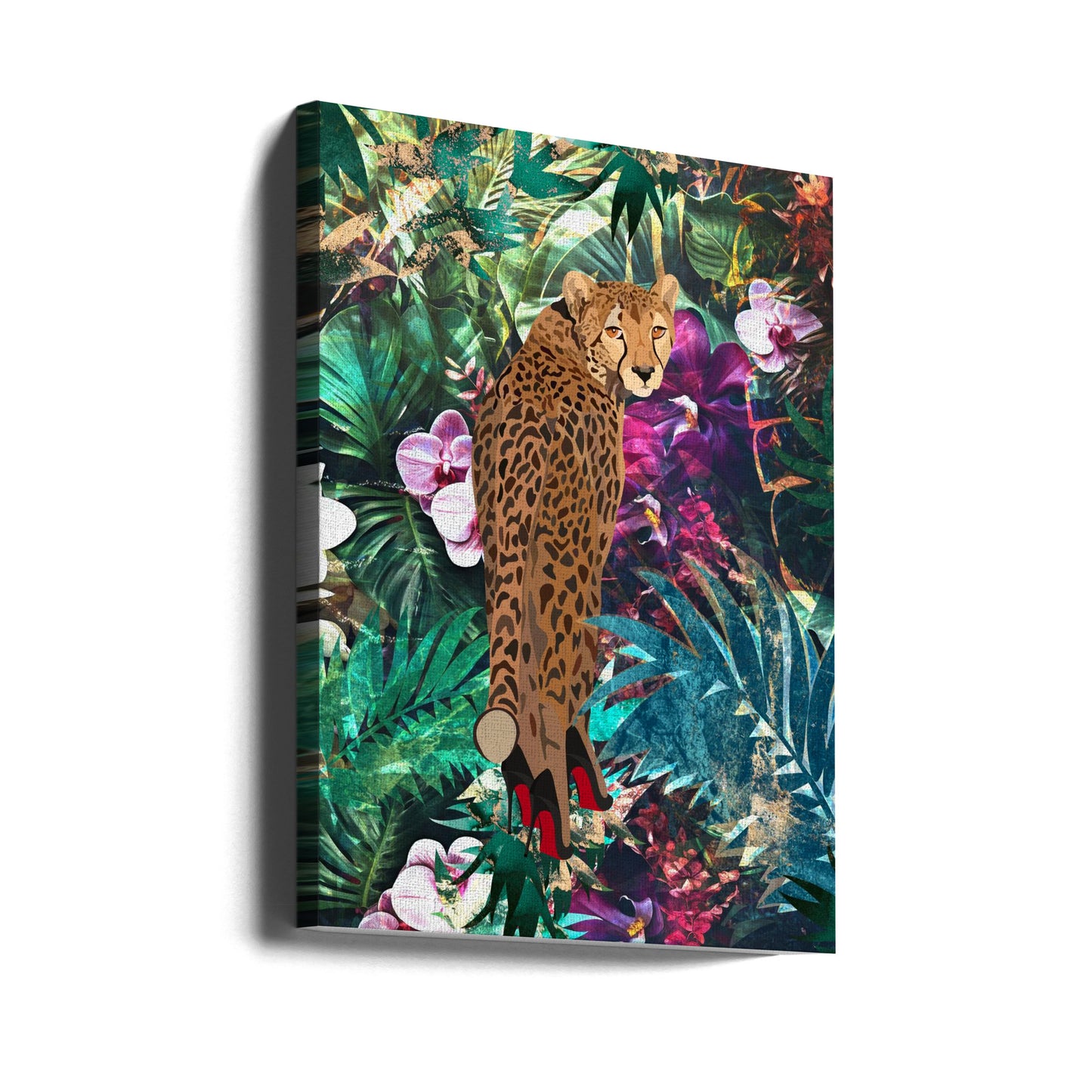 Wall art Tropical Floral Jungle - Cheetah in heels