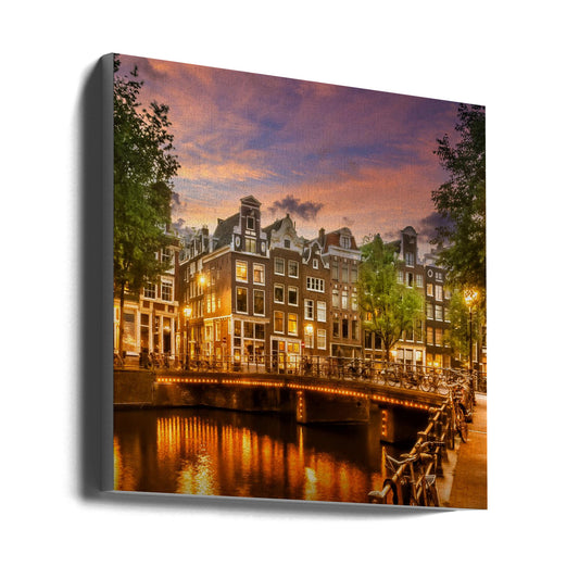 Wall art AMSTERDAM Idyllic impression from Singel