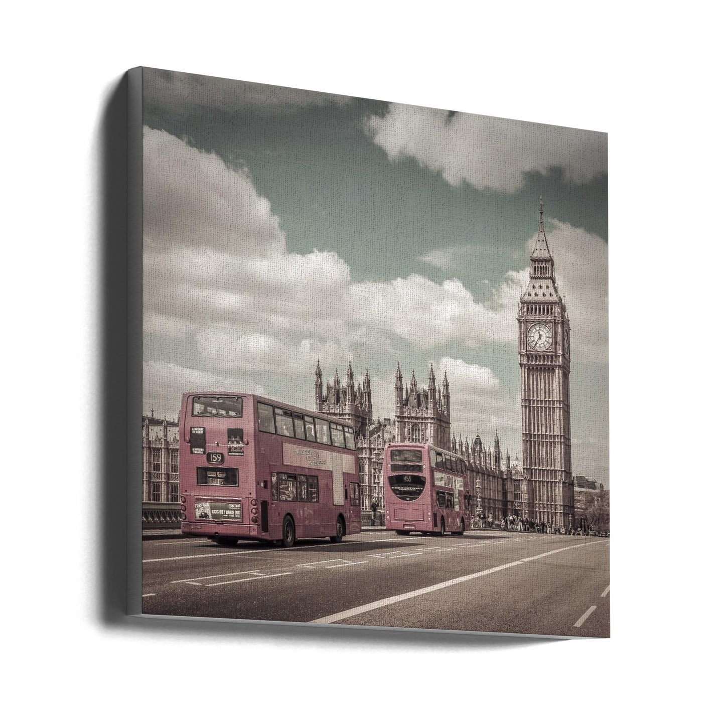  Typical London | urban vintage style Wall Artwork Gallery Wrapped (Ready to Hang)