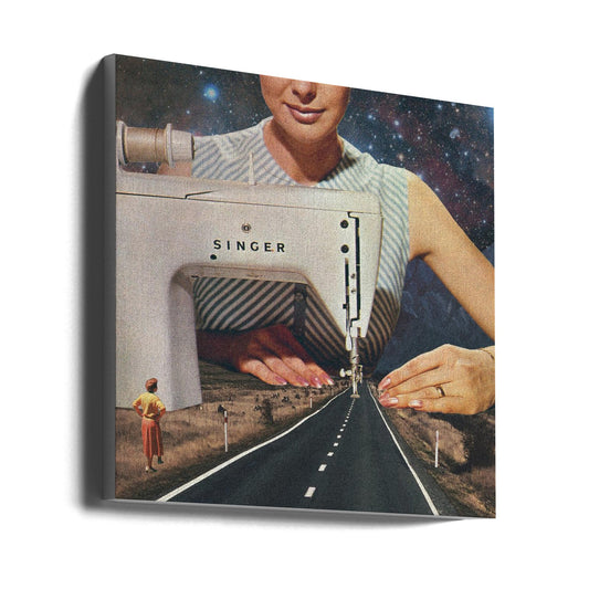 canvas prints This Is How a Road Gets Made. Sewing24X24inches- Unframed