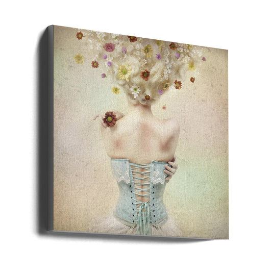Artwork Girl of the flower garden24X24inches- Unframed