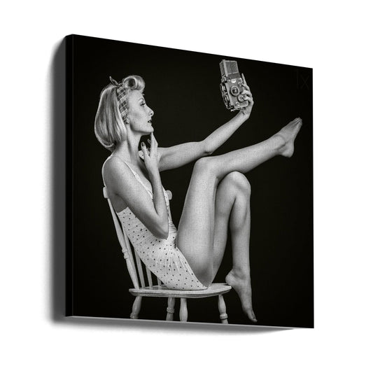 Artwork- Vintage Selfie-24X24inches-Gallery Wrapped (Ready to Hang)