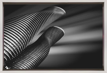  Twisted Towers Mississauga Wall Artwork In Black Floating Frame