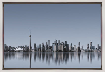 Toronto Skyline-Wall Art In Black Floating Frame-36X24inches