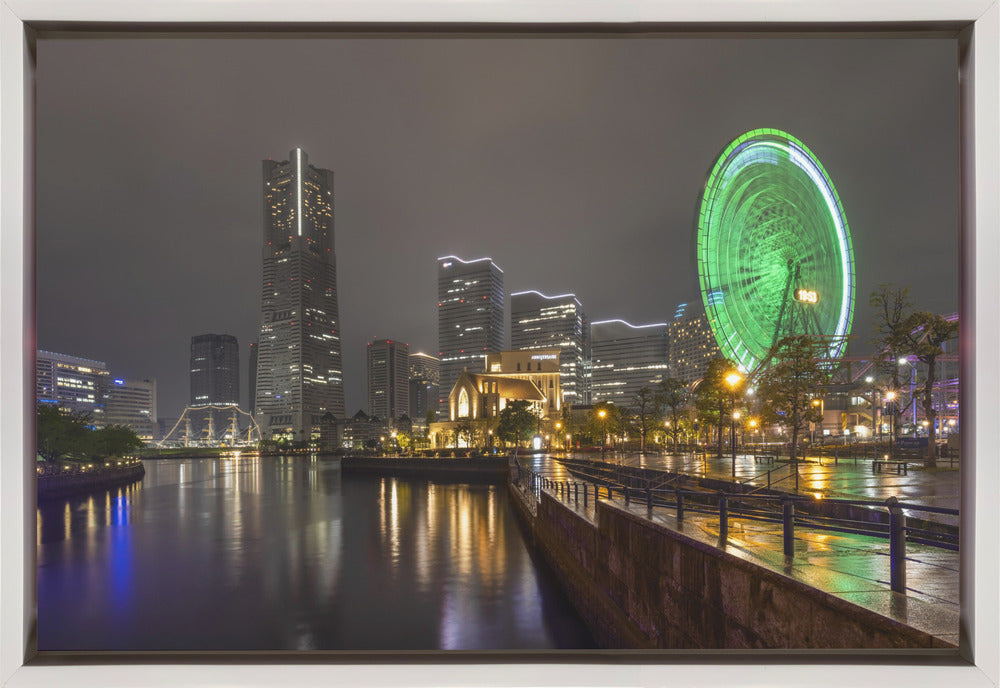 Wall art Dazzling Yokohama skyline at night