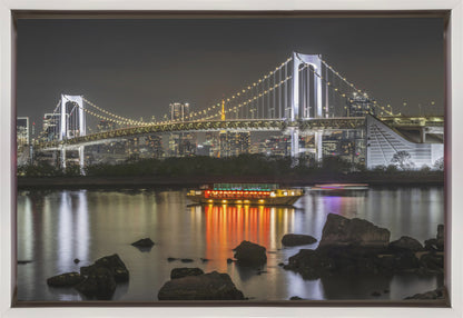 Wall art Striking Rainbow Bridge with Tokyo Skyline in the evening - Panorama