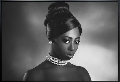 Artwork- The white pearls-20X16inches-In White Floating Frame